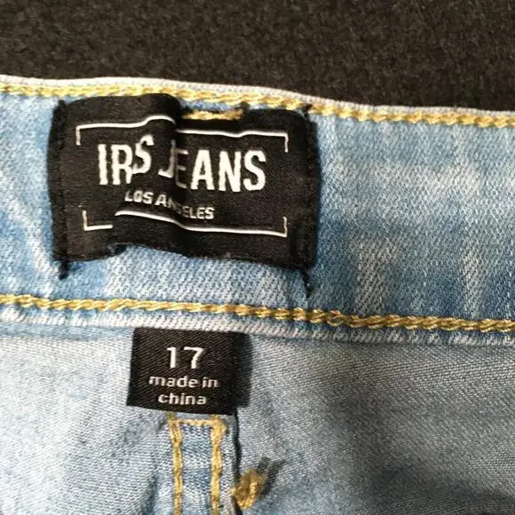 Jeans Womens  Blue Distressed Zip size 17 side piping - Picture 3 of 9